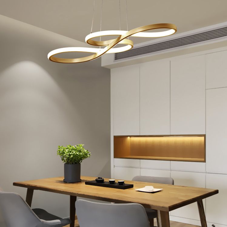 Musical Note Island Chandelier Lights Simplicity Acrylic Chandelier Lighting Fixtures for Living Room