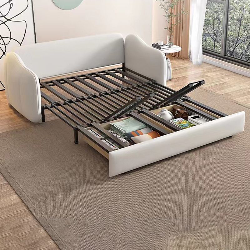 Faux leather Sleeper Sofa with Pillow Back Sofa Bed with Detachable Mattress