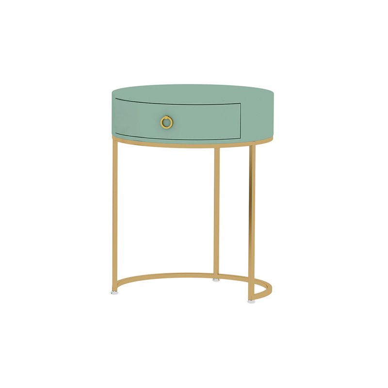 Panel Top Green/white with Drawers Gold Metal Base Dressing Table