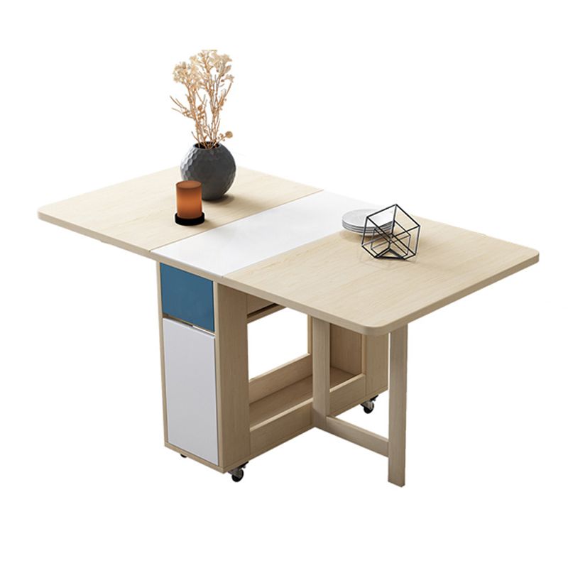 Rectangle Mid-Century Modern Dining Table Wood Base Table for Dining Room