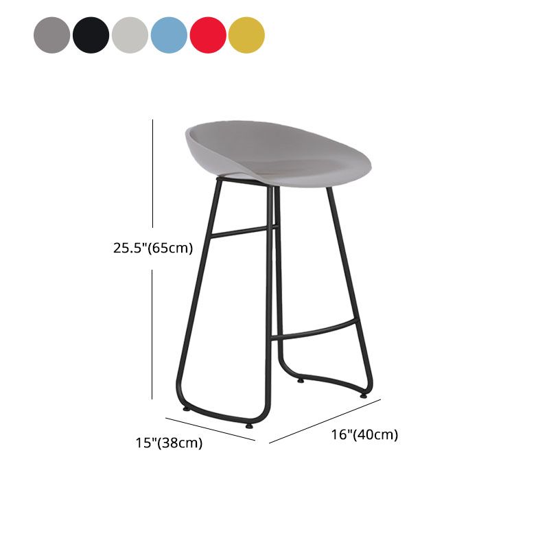 Modern Matte Finish Iron Bar Stool Footrest Milk Tea Shop Stool