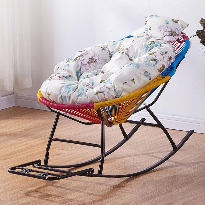 Modern Reclining Rocking Chair 29.5" x 51.2" x 35.4" Rocker Chair Spindle for Outdoor