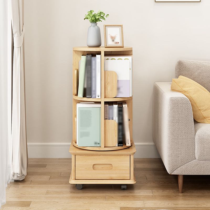 Contemporary Style Bookcase Closed Back Solid Wood Bookshelf for Home Office