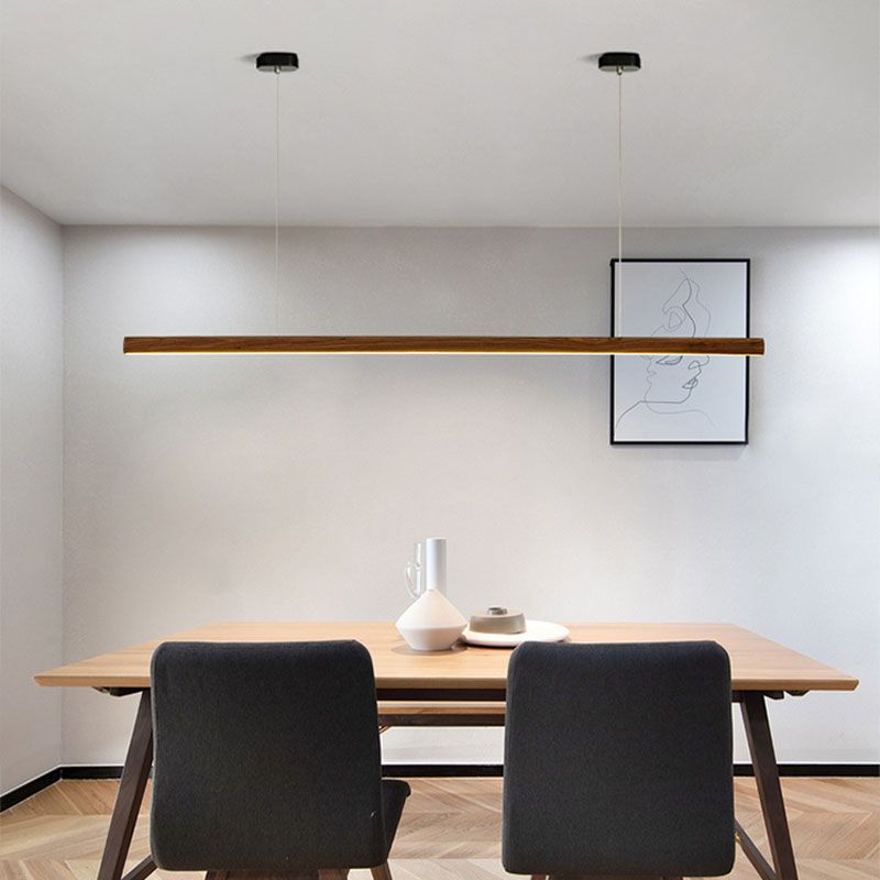 Acrylic and Wood chandelier light, Simple Linear island lighting fixtures for Kitchen Island