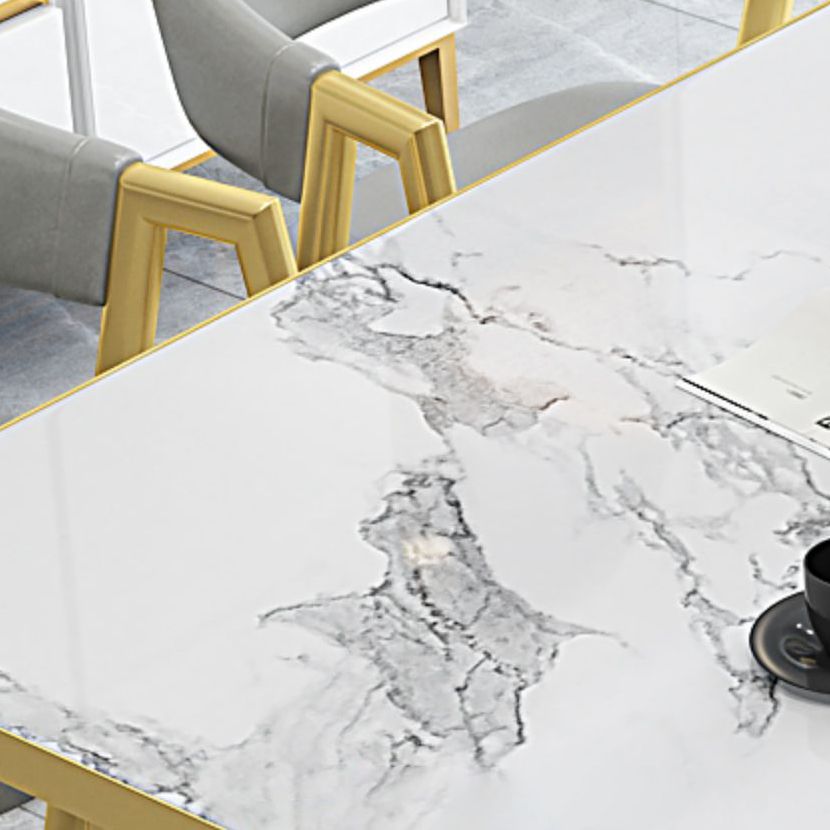 Skandinavische Sintersteinkühlung 5 Stück Esseet Set mit Rechtecktisch Esszimmer Set