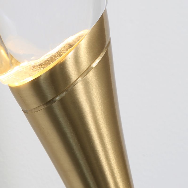 Modern Brass Wall Light Teardrop Shape Wall Sconce with Crystal for Living Room