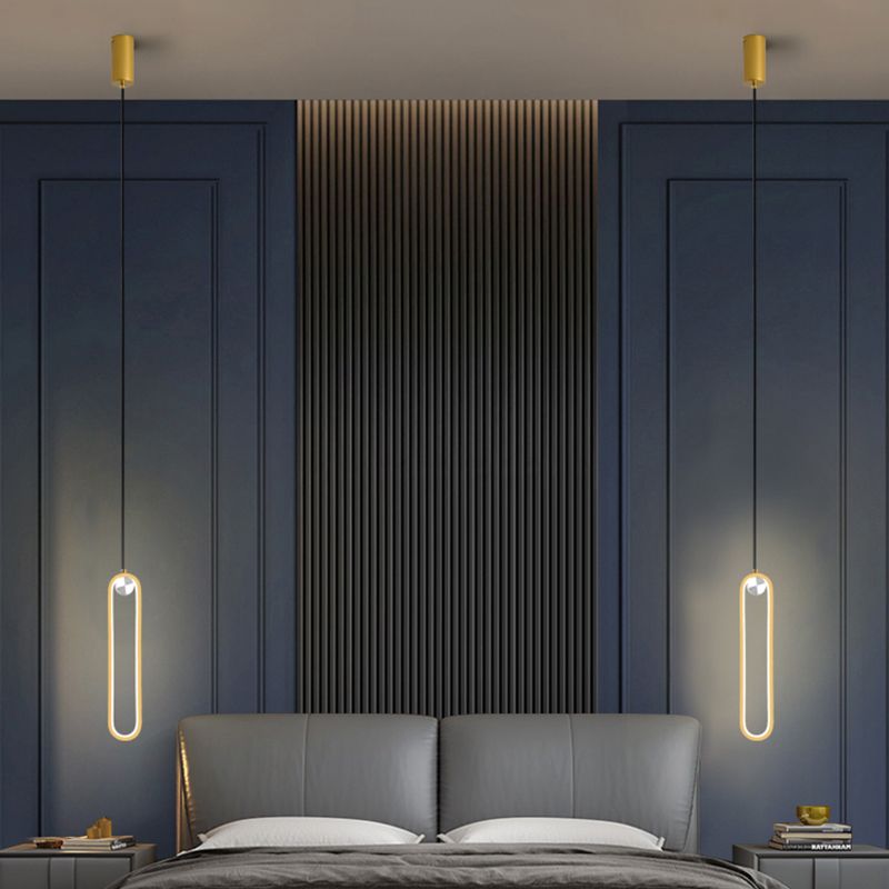 Aluminium LED Chandelier in Modern Luxury Style Wrought Iron Linear Pendant Light with Silicone Shade