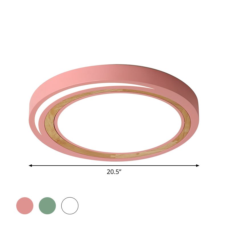 Acrylique Circle LED Ceiling Mount Light Macaron Style Ceiling Lamp for Boys Girls Bedroom