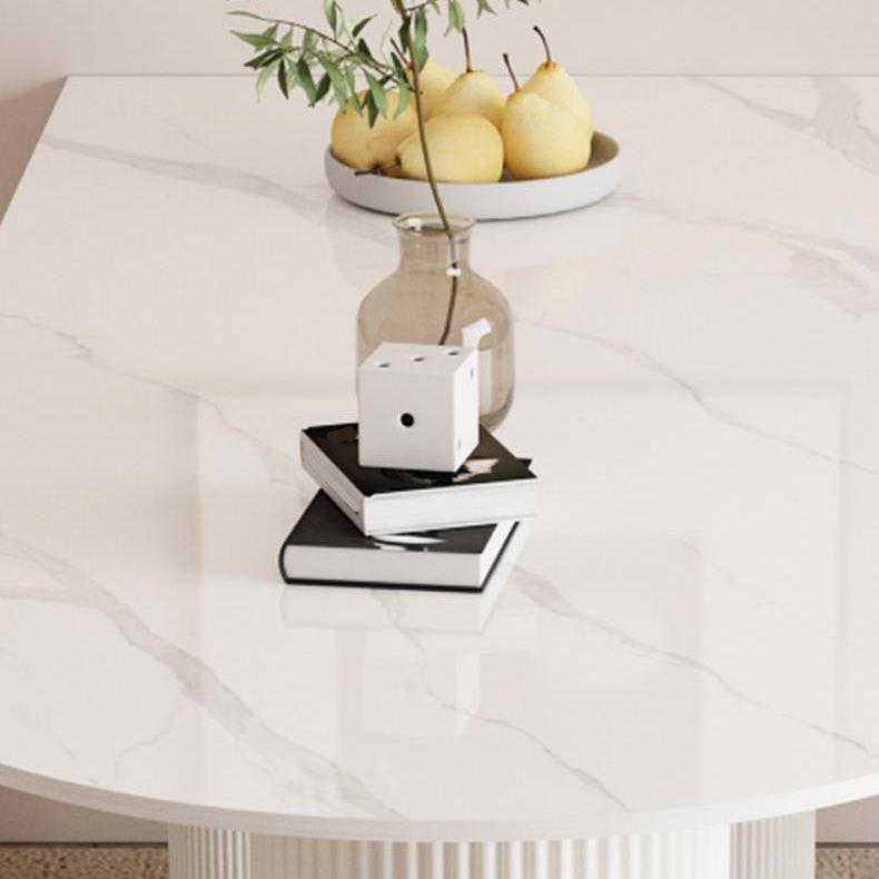 Modern Dining Table Sintered Stone Table with Wood Legs for Home Use