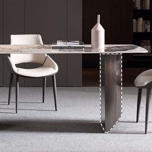 Modern Style 1/2/5/6 Pieces Dining Set Sintered Stone Dining Table with Chairs