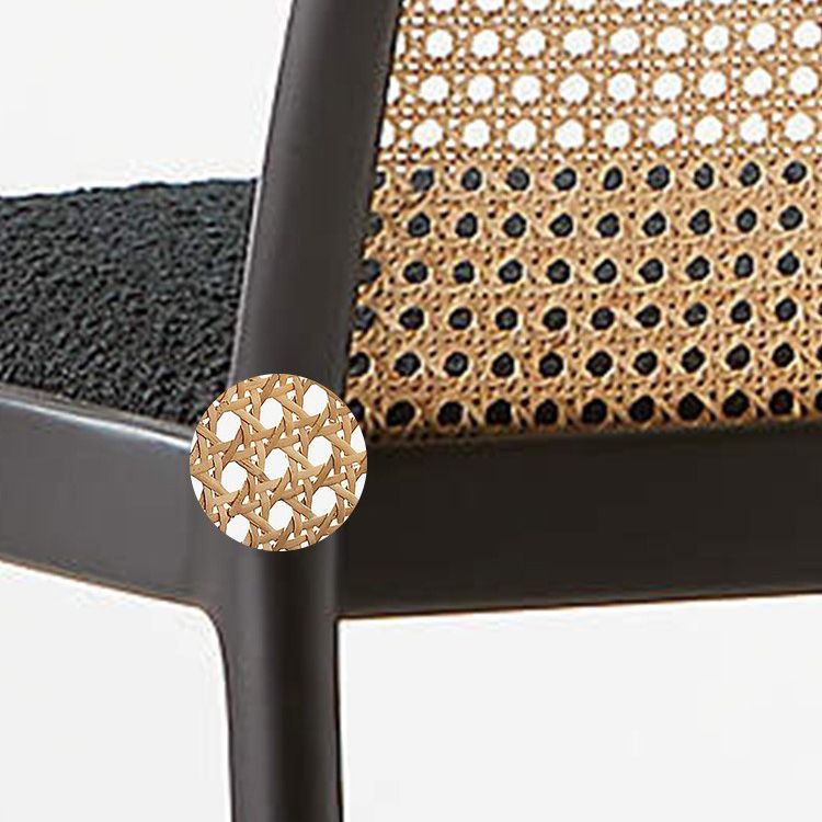 Industrial Upholstered Armless Chair Kitchen Cane Back Side Chair