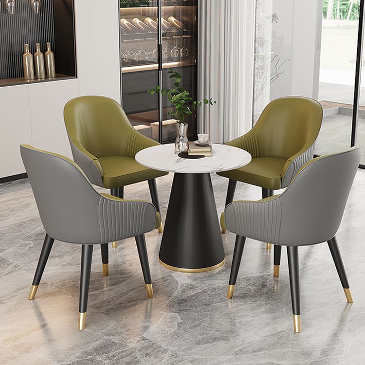 Sillas de comedor de cuero sintético Glam, silla lateral tapizada para uso en restaurantes