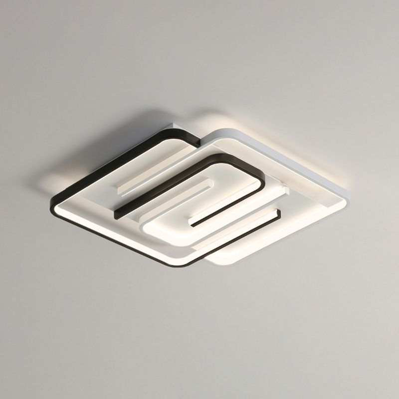 Plafoniera moderna e minimalista a LED lineare da incasso in ferro battuto con paralume in silicone