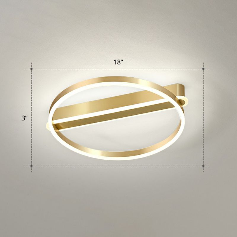 Gold o Flush Mount Halterung Minimalismus Metall LED Flush Mount Ceiling Light for Bedroom