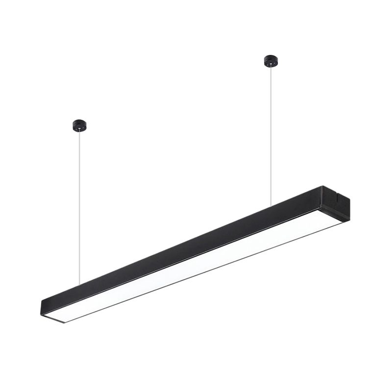 Acryl -lineare LED Hanging Light Minimalism Schwarz/Weiß Decke Anhängerlampe für Büro, 2 "/3"/4 "breit