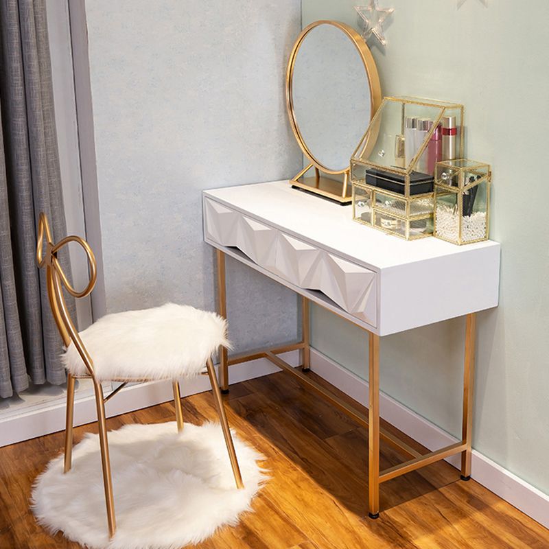 15.74" Wide Makeup Vanity Desk Vanity Tables with 2 Storage Drawers, Bright White