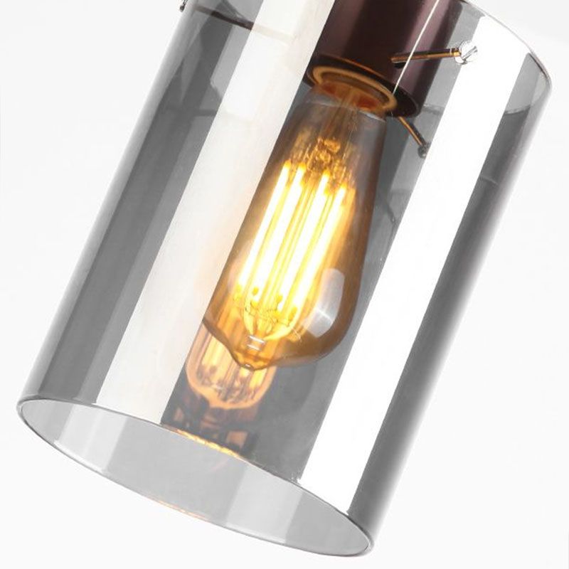 Rose Gold Bottle Shaped Pendant Postmodern Single Smoke Grey Glass Hanging Light Fixture