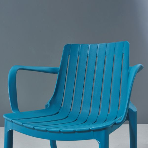 Sillas interiores y exteriores de plástico modernas, sillón con respaldo de listones para restaurante