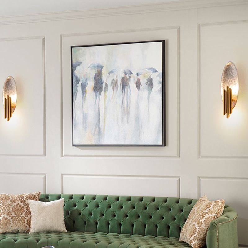 Tube Iron Wall Mount Lighting Modern 2-Light Wall Lamp Sconce with Oval Foil Backplate