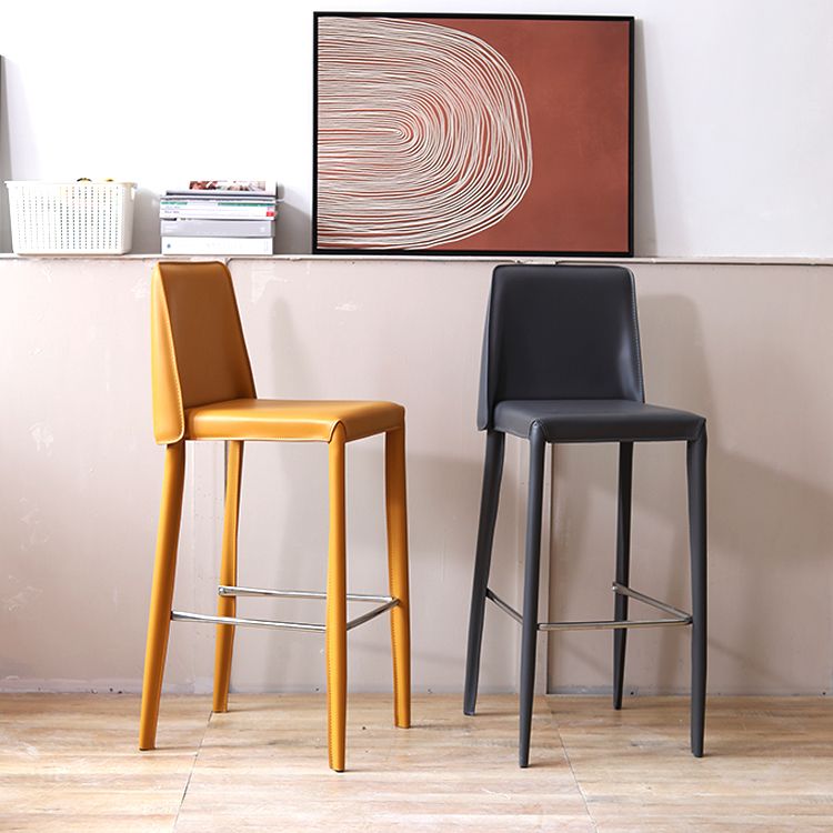 Modern Bar Stool Leather Backrest Counter Stool for Living Room
