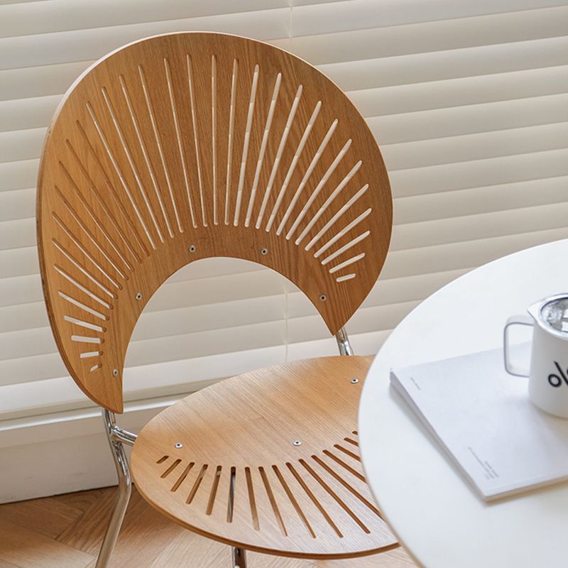 Modern Armless Dining Chairs Solid Wood Windsor Back Dining Side Chair