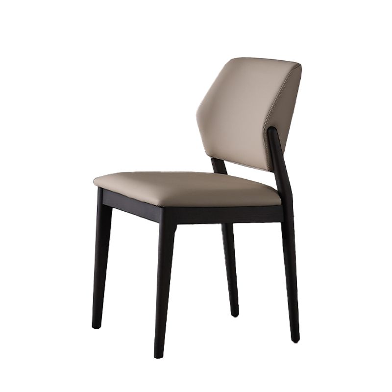 Sillas de comedor de cuero PU con respaldo abierto de estilo escandinavo (juego de 2)
