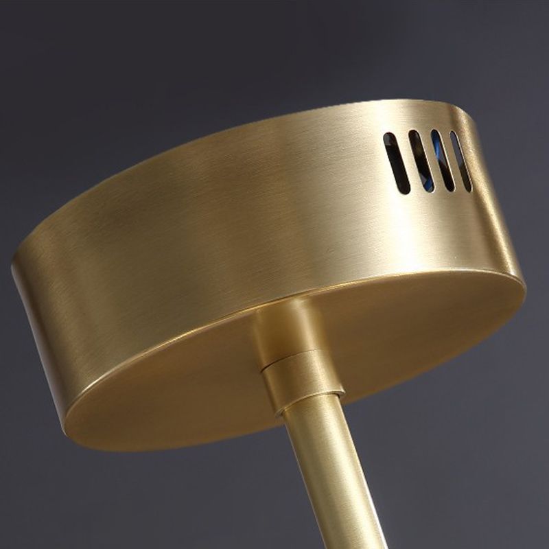 Geometrisch gouden kroonluchter postmoderne koperen kroonluchter hanger met kristal voor slaapkamer