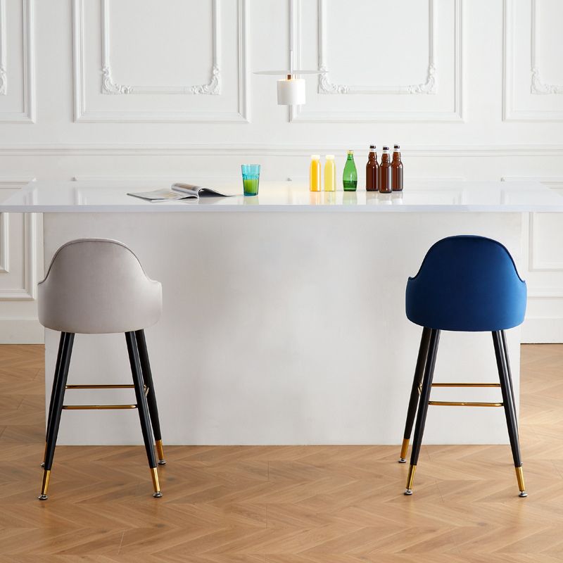 Upholstered Bar Stool Glam Backrest Counter Stool for Bristol