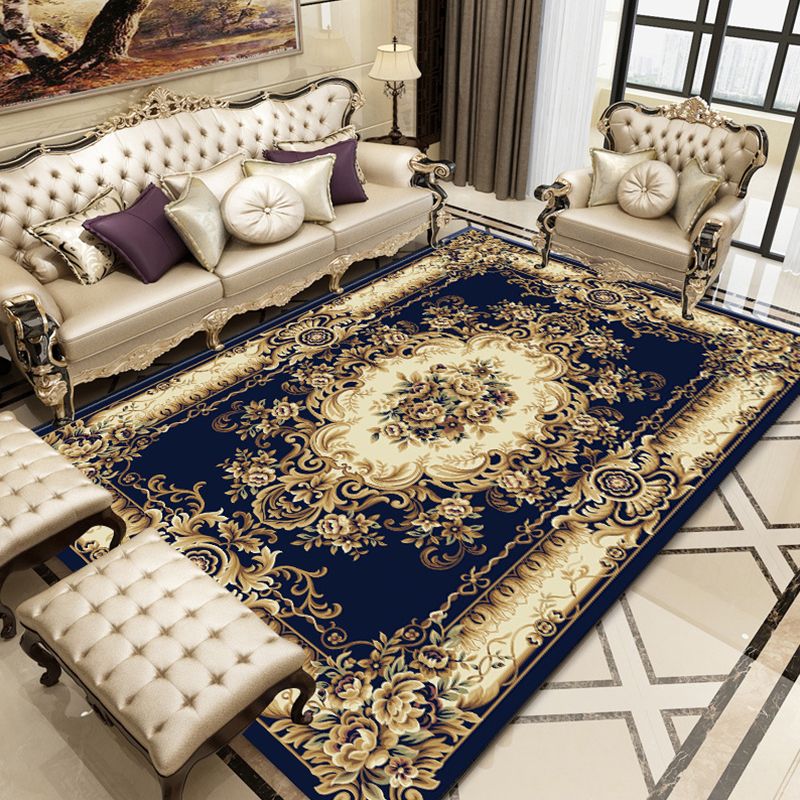 Alfombra retro con estampado floral Multi-Color Rug Rug Anti-Slip Máter de interiores lavable para salón para salón