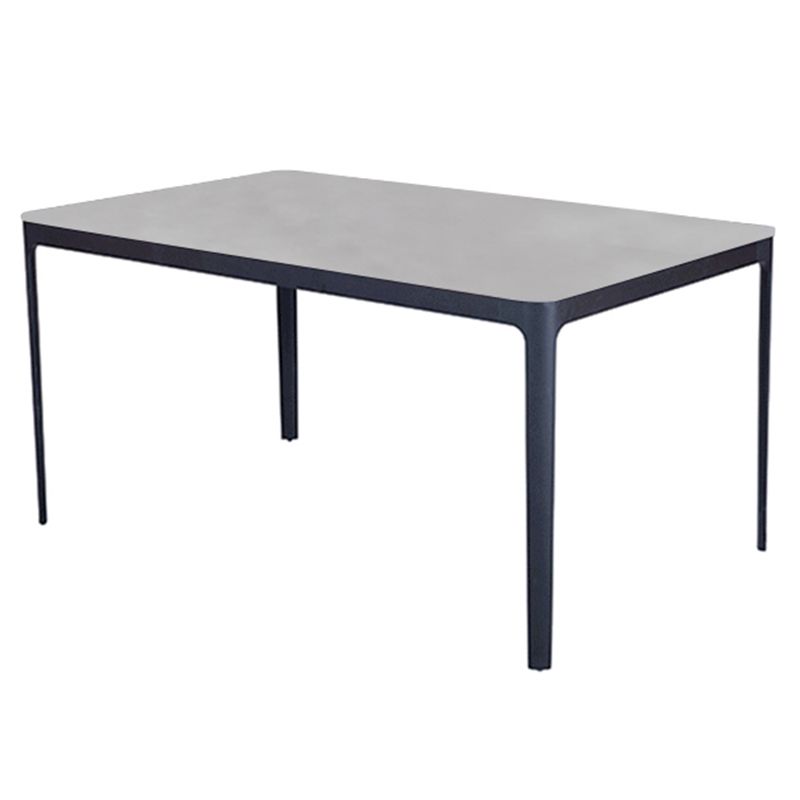 Industrial Scratch Resistant Dining Set Gray Metal Dining Table