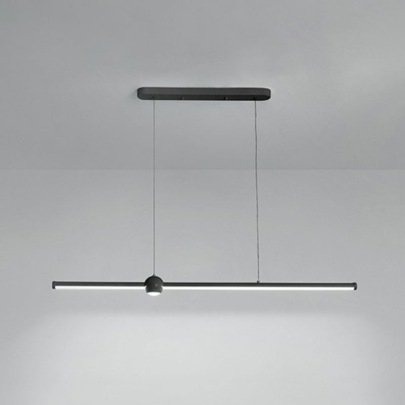 Pendants contemporains lustre de l'île en métal linéaire pour la cuisine