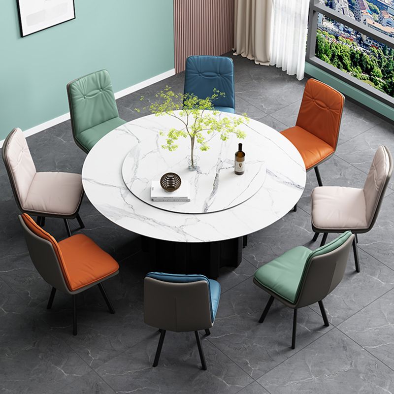 Modern Armless Dining Chairs Faux Leather Parsons Dining Side Chair