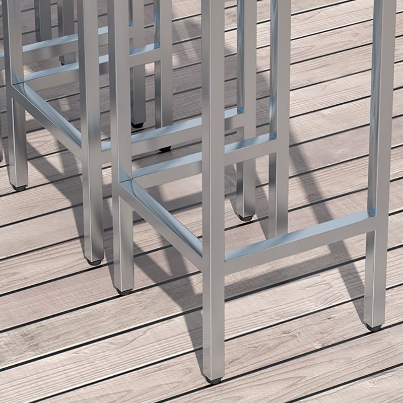 Industrial Metal and Wood Bar Table Outdoor Rectangle Bar Table with Trestle Base