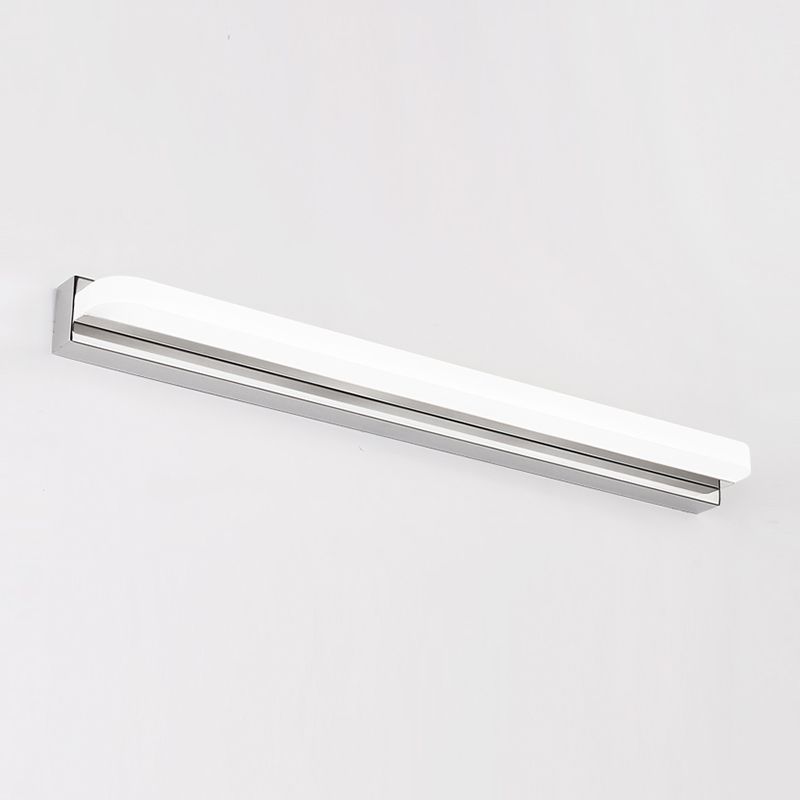 Silver LED Vanity Wall Light Fixtures Modern Mirror Front Light Metal Vanity Lights