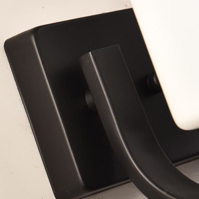 Modernism 1/2-Light Bathroom Vanity Light Glass Shaded Bath Bar in Black