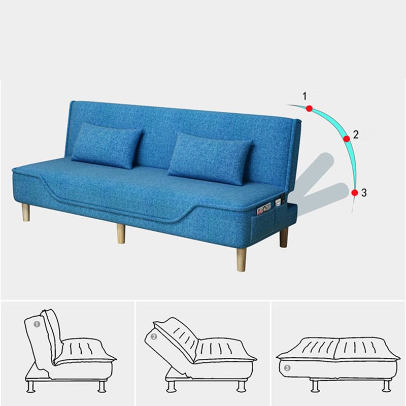 Contemporary Living Room Tight Back Sleeper Armless Linen Seating