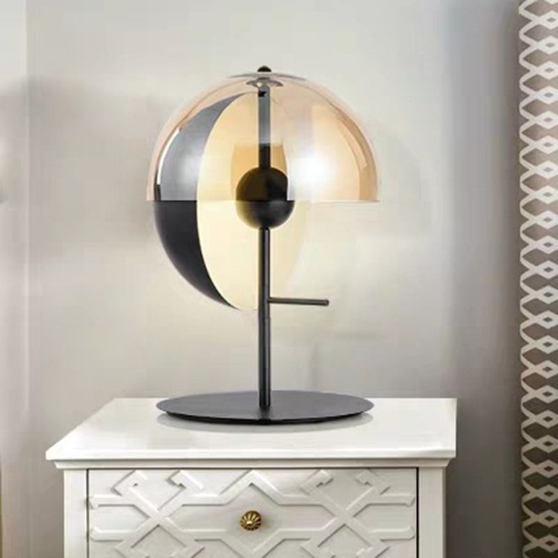 Post-modern Style Simplicity Glass Table Lamp Hemisphere Creative Lighting Fixture for Bedroom