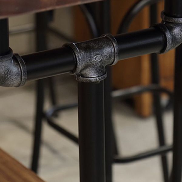 Rectangle Pine Wood Top Bar Table Industrial Bar Table with Trestle Base