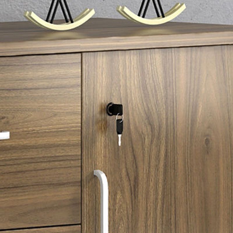 Contemporary Style Filing Cabinet Wood Lateral File Cabinet with Locking Storage