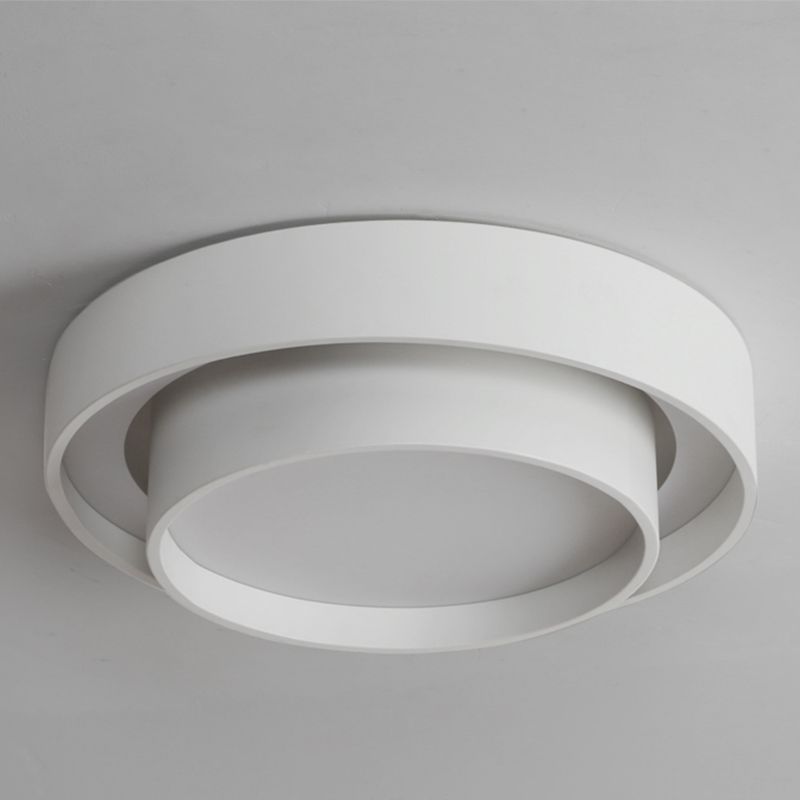 Modern Minimalist LED Ceiling Fixture Plastic Circular Flush Mount with Acrylic Shade