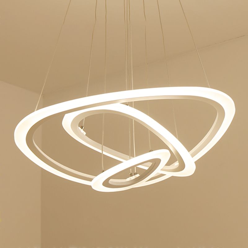 Luces de lámpara de araña de forma de triángulo contemporáneo accesorios de iluminación de araña de metal en blanco