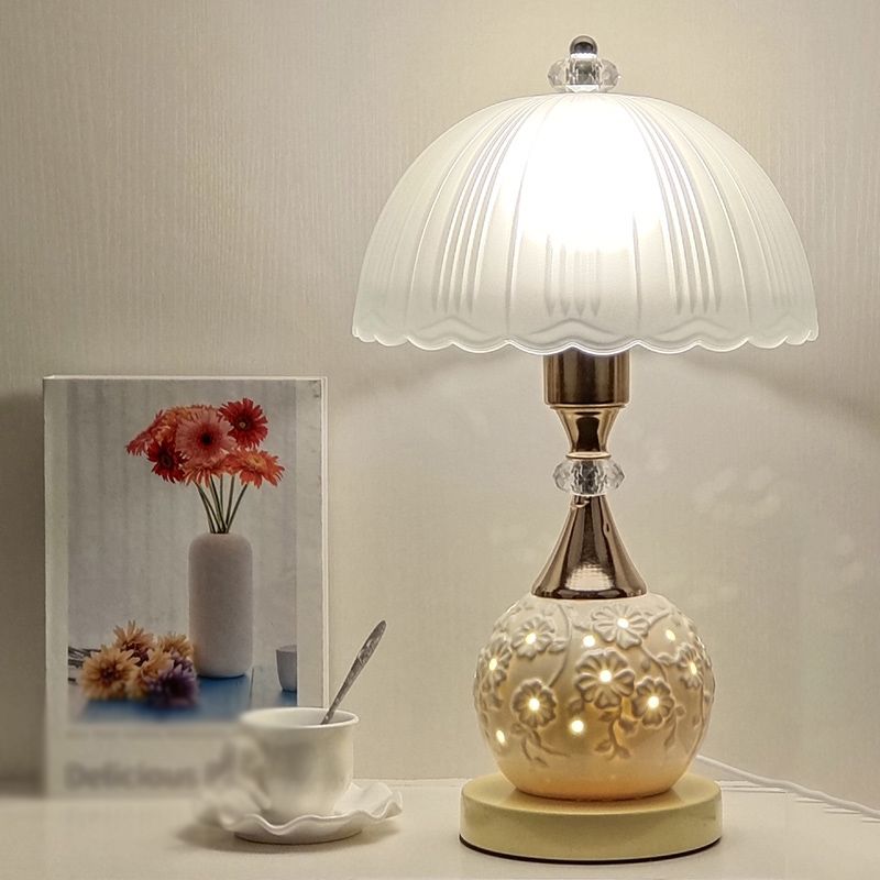 1 Light Dome Night Table Lamps Modern Style Glass Table Lamp