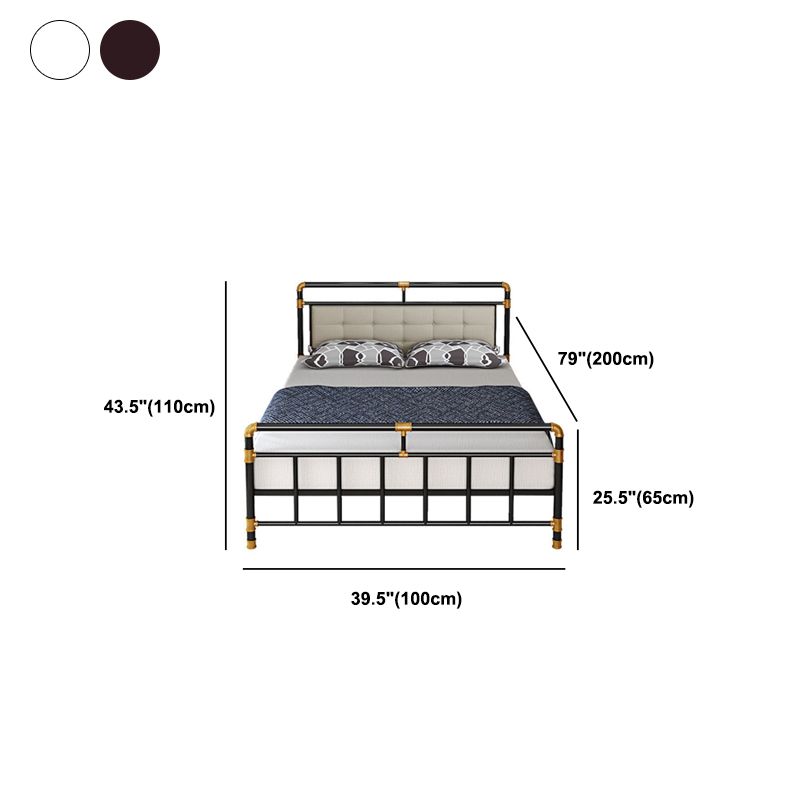 Tufted 43.3" H Bed Frame Industrial Style Metal Open-Frame Bed