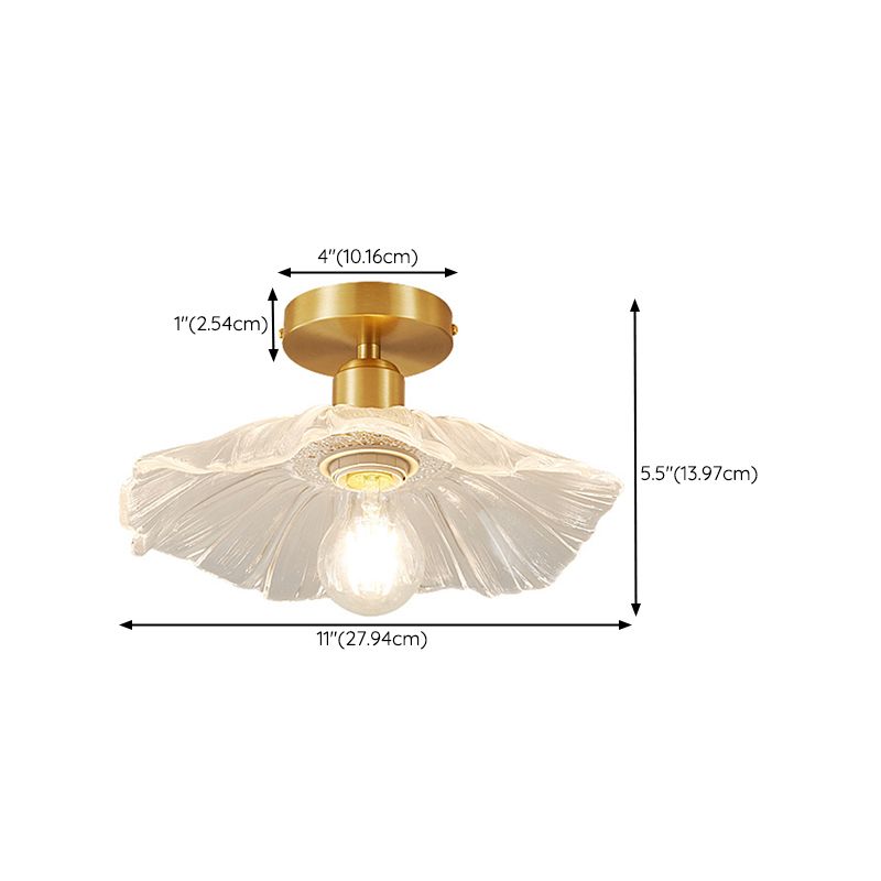 Modern Ceiling Lamp Glass Flush Mount Light Fixture for Bedroom Corridor