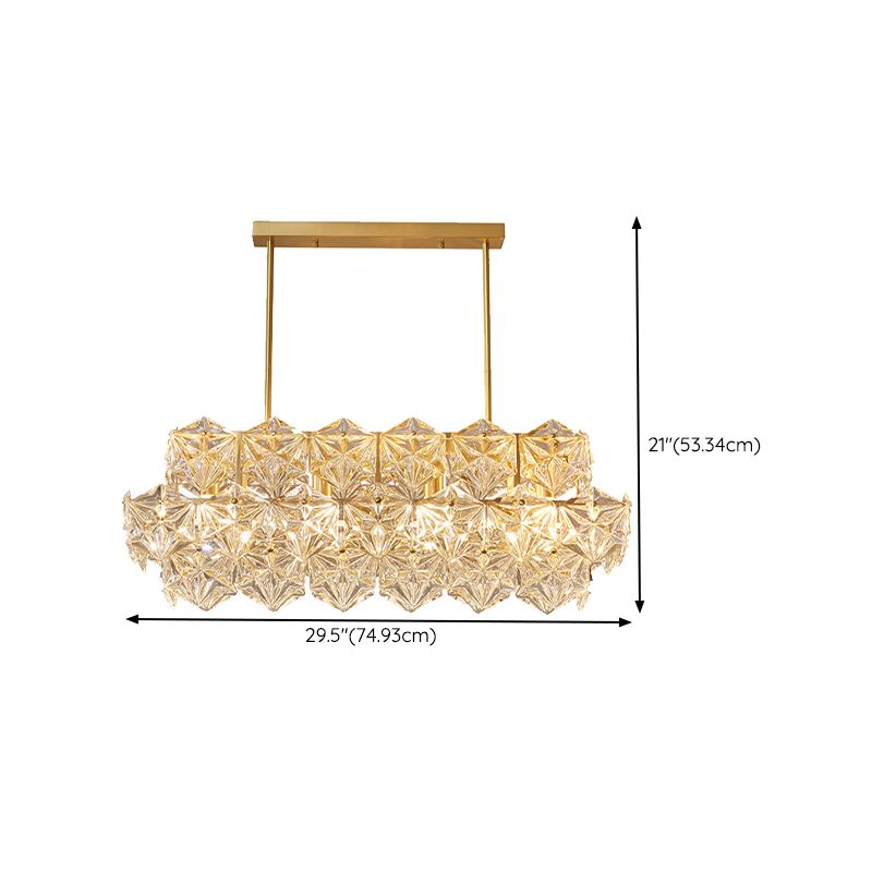 Modernism Golden Ceiling Light Crystal Kitchen Island Lighting for Dining Room