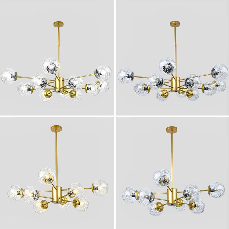 Aluminio Bola de vidrio de vidrio Molecular Estilo nórdico Minimalismo Luz colgante para comedor