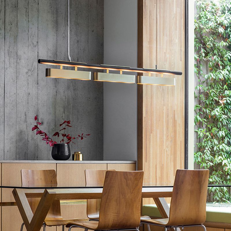 2/3/4-Light Modern Ceiling Light Black Metal Kitchen Island Lighting for Bedroom