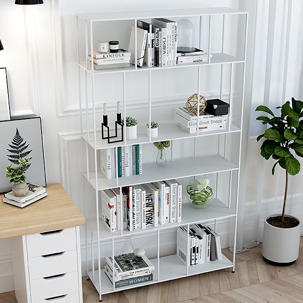 Modern Metal Etagere Bookshelf Vertical Iron Bookshelf for Living Room