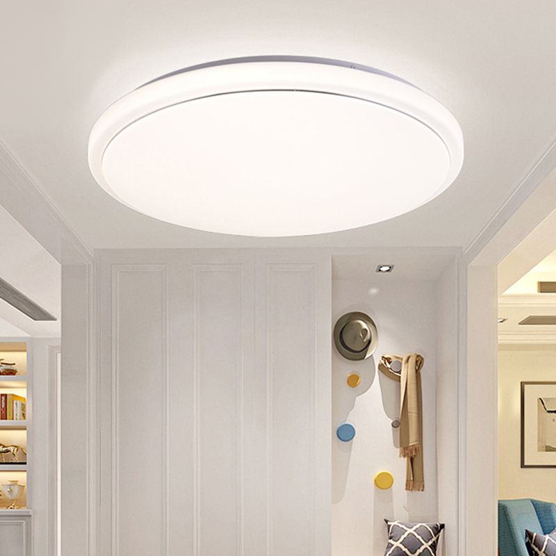 Plafonnier LED de forme ronde en fer moderne, 1 lumière, encastré pour salon et chambre à coucher