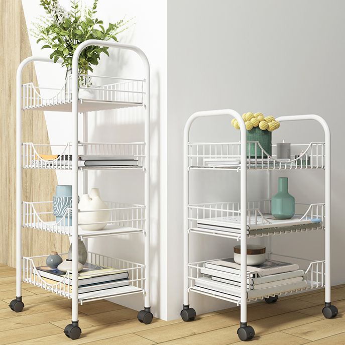 10.63"W Bookshelf Contemporary Style Bookcase with Casters for Home Office